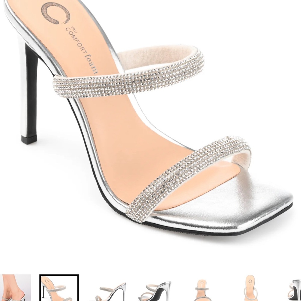 Silver Strappy Sandals